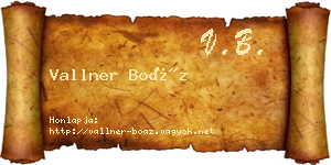 Vallner Boáz névjegykártya